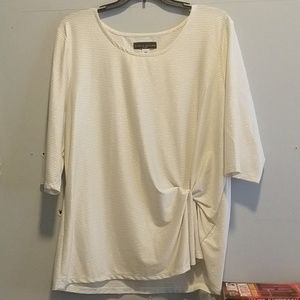 Twist lurex tee cloud dancer (gold)